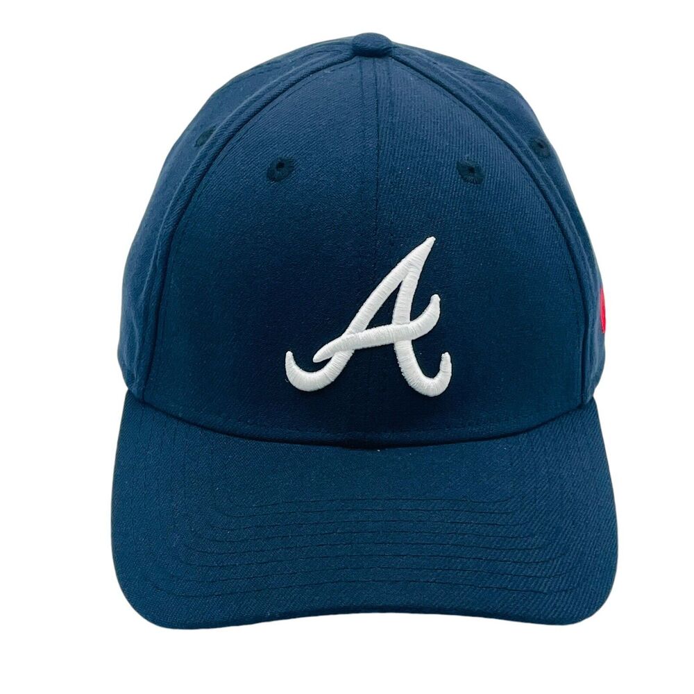 Men's New Era Navy Blue Atlanta Braves 39THIRTY Flex Hat Medium Large